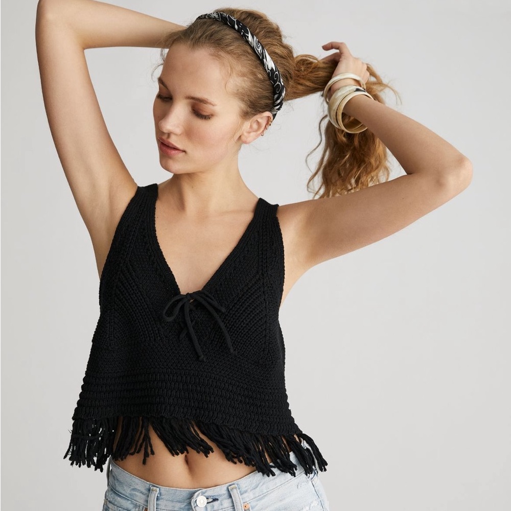 Anthropologie Fringe Sweater Tank